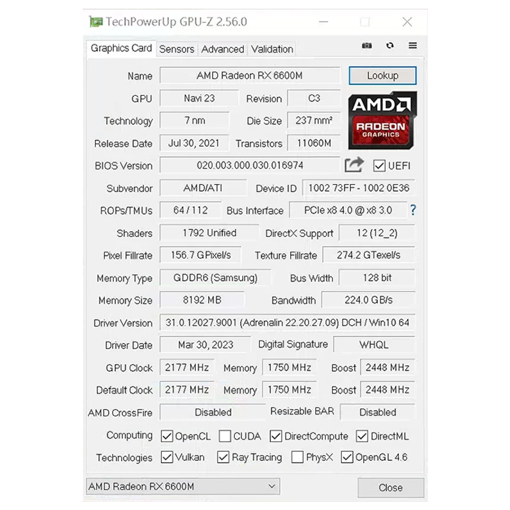 Оригинальная видеокарта SOYO RX6600M 8G GDDR6, HDMI-совместимый, DP PCIE 4.0, подходит для настольных игровых компьютеров