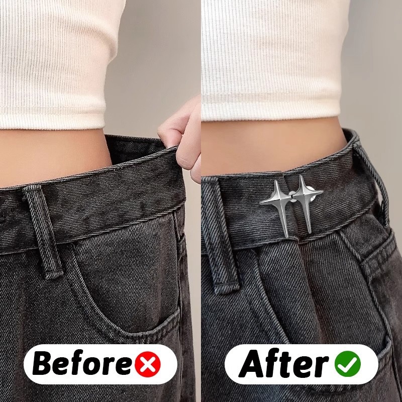 4Set Neue Kreuz Stern Form Einstellbare Taille Metall Knöpfe Schnalle Jean Abnehmbare Taille Taste Pins Spanner Kleidung Zubehör