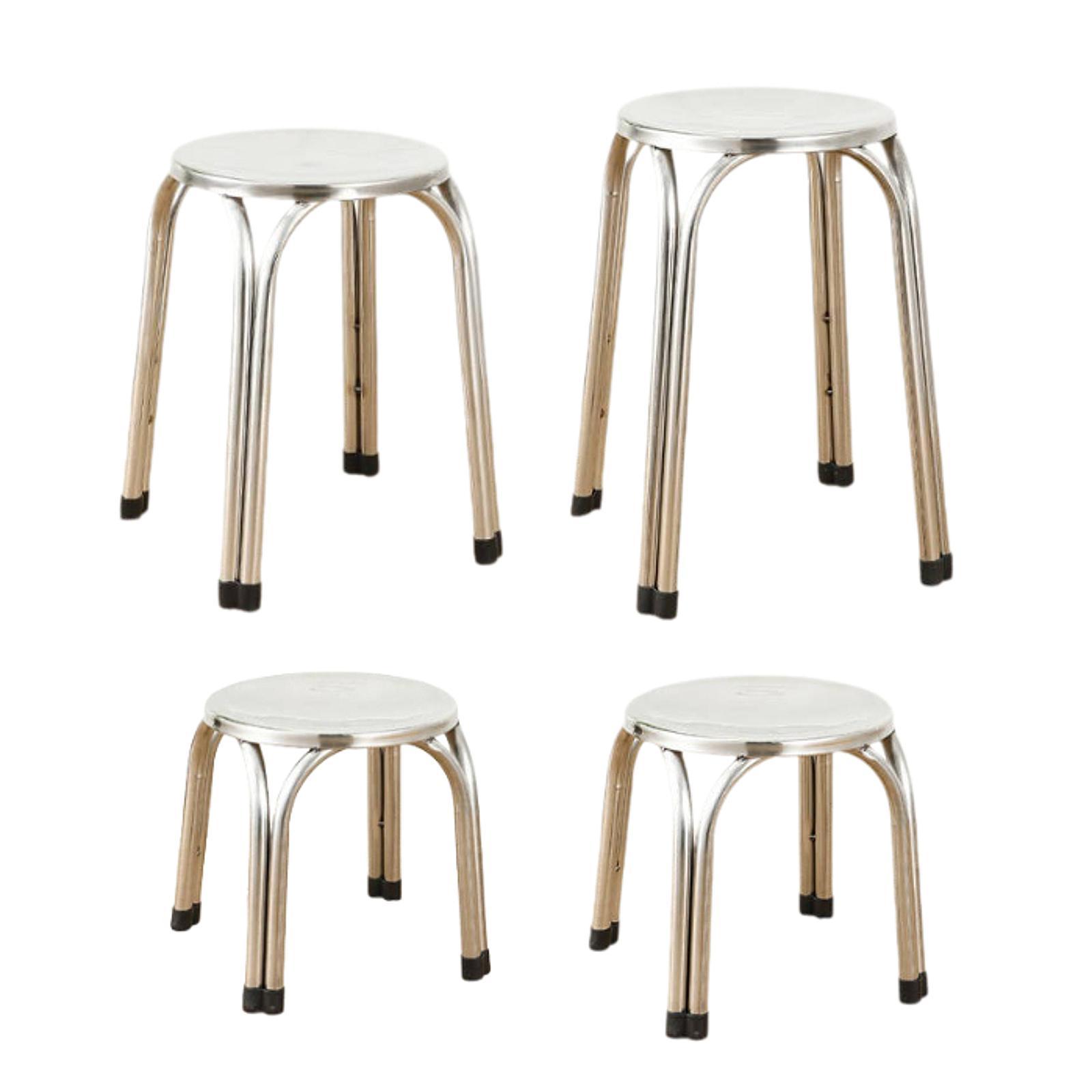 Stacking Stool Round Stainless Steel Nonslip Portable Nesting Sturdy Classroom Stools Furniture Stools. for Home Living Room