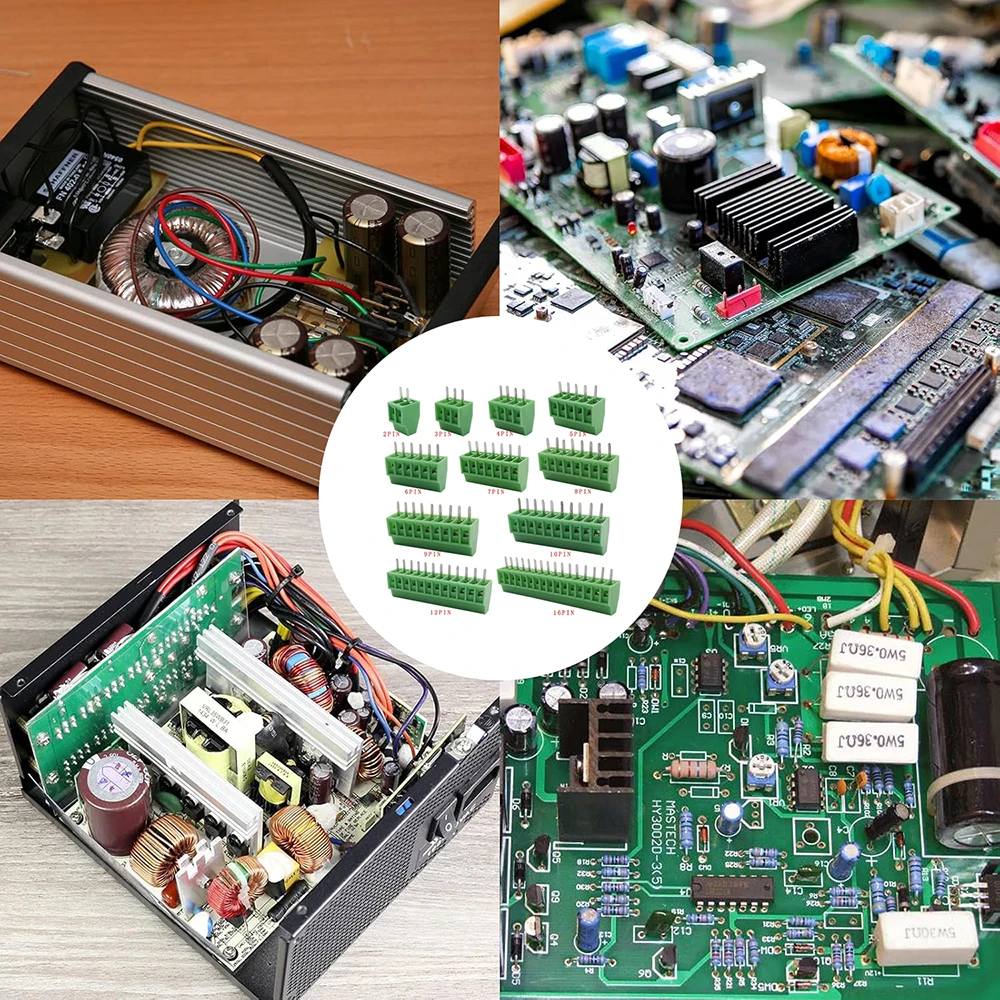 Conector de bloque de terminales de tornillo PCB para cables 2P, 3P, 4P, 5P, 6P, 7P, 8P, 9P, 10P, 16P, 5/10 piezas, KF128, 2,54mm, paso de 0,1 "terminal