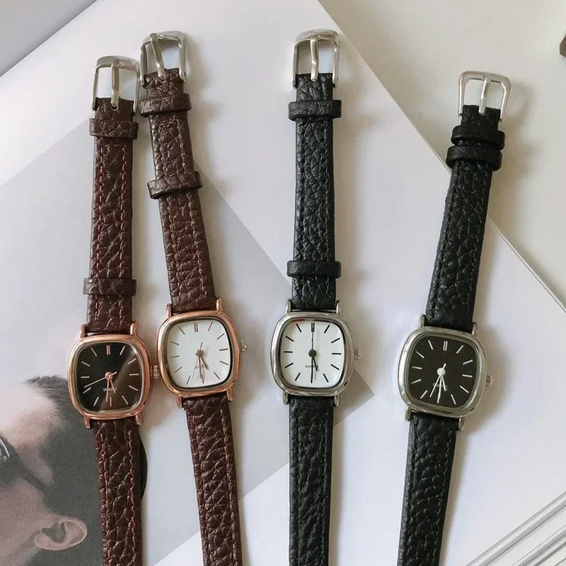 Novas senhoras pulseira casual relógios femininos simples vintage relógios para mulher dial relógio de pulso pulseira de couro relógio de pulso
