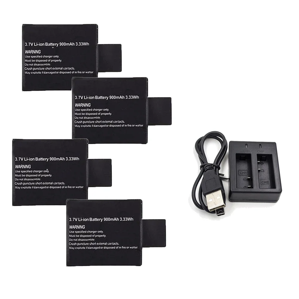 Batería de iones de litio recargable de 3,7 V y 900mAh para SJ4000 SJ5000 SJ6000 WIFi SJCAM cámara de acción deportiva DV SJ batería dedicada