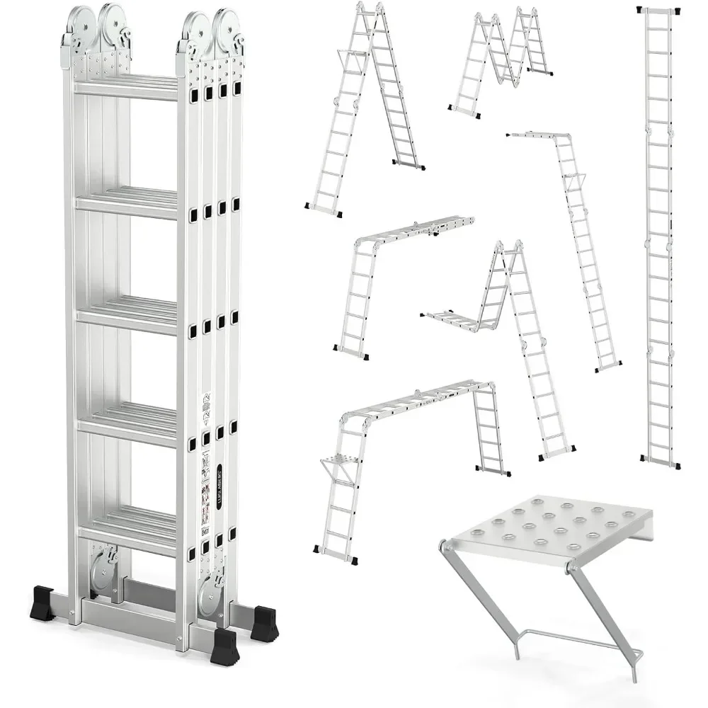 Folding Ladder Multi-Purpose Aluminium Extension 7 in 1 Step Heavy Duty Combination EN 131 Standard