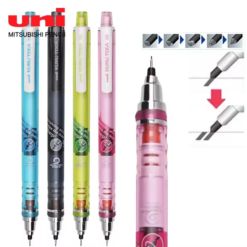 Japão uni kuru toga lápis mecânico M5-450T 0.5mm à prova de quebra chumbo lapicero lapices portaminas com borracha papelaria escolar