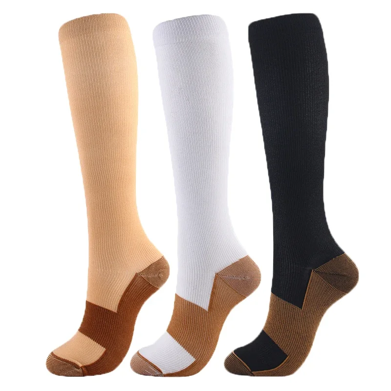 Kupferfaser-Kompressionssocken für Herren und Damen, Outdoor-Sportsocken, fröhlich, interessant, Nylon, Krampfadern, Diabetes, Krankenschwestern, Fitness