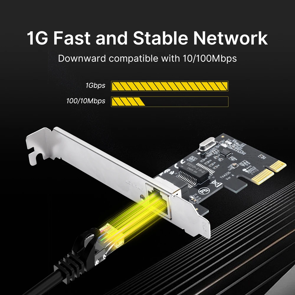 Gigabit Ethernet Network Card PCI-E to RJ45 1000Mbps Wired LAN Controller with RTL8111H Chipset PCIE Adapter for Desktop PC