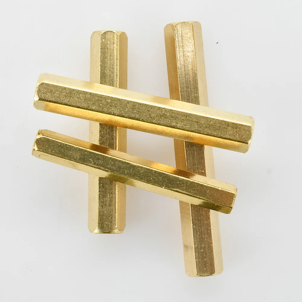Separadores de placa base de latón, estante de placa hexagonal, tornillo espaciado, perno hexagonal de cobre hembra, perno de pilares PCB M2 M2.5 M3 M4 M5 M6 espaciador