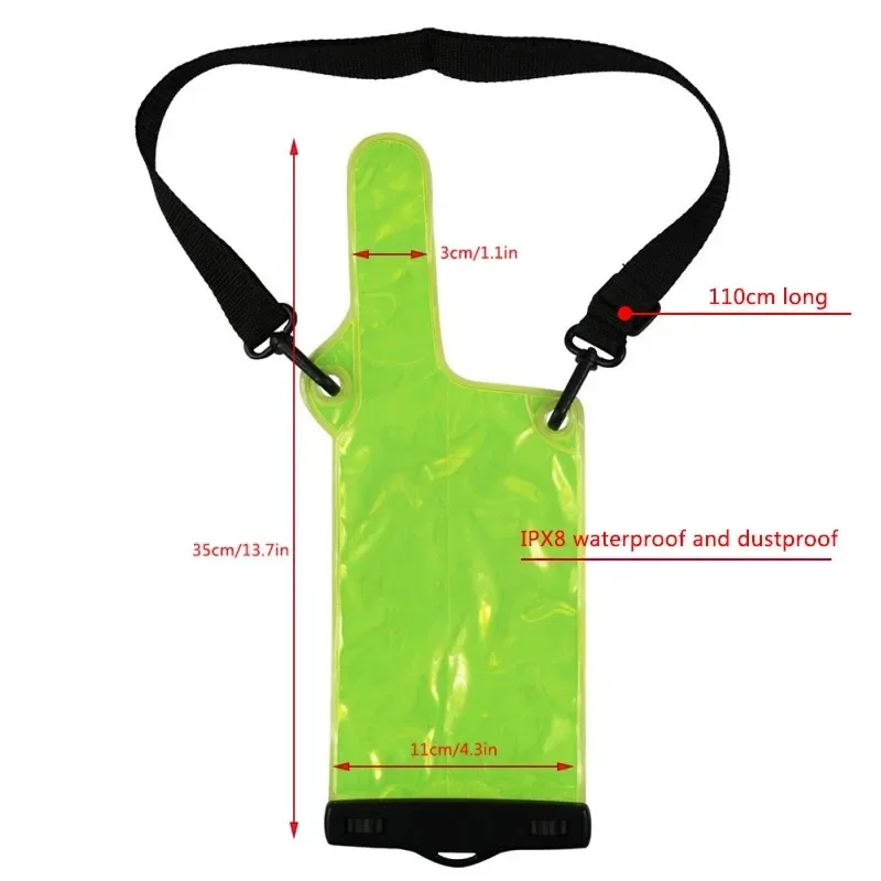 Bolsa portátil de pvc à prova d'água, bolsa para walkie talkie, rádios em dois sentidos, alça ajustável, suporte de capa protetora com cordão