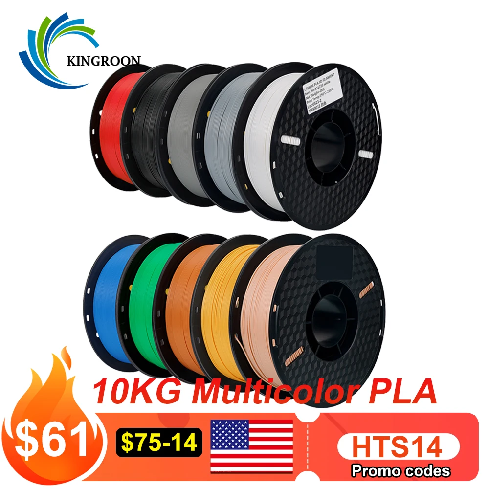 10KG/22LBS Multicolor PLA filament 1KG/Roll 1.75mm For 3D Printer Material for 3D Printing 3D Printer Filament Free Shipping