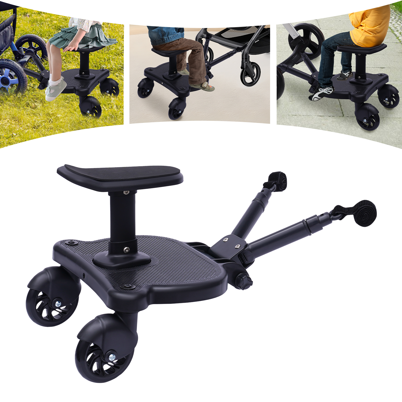 Two in One Auxiliary Pedal Detachable Seat Wheel Type Plate for Strollers, Suitable for Most Baby Strollers