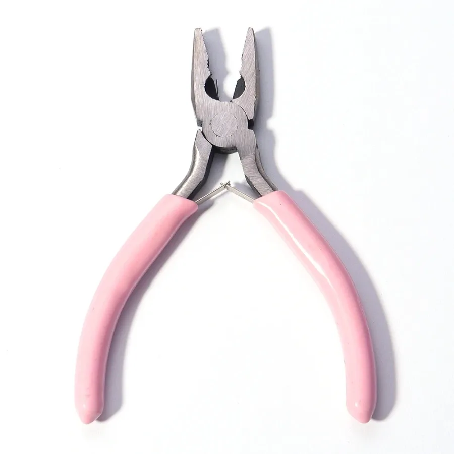 Tragbare Rosa Farbe Edelstahl Zangen Werkzeuge Runde Nase Schneiden Draht Zangen Für Handwerk Perlen DIY Schmuck Machen Liefert