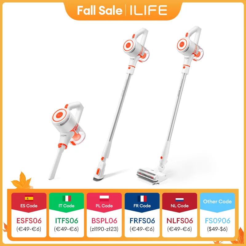 ILIFE G80 portátil sem fio, sucção 22000pa, tempo de execução de 45 minutos, iluminação LED, tempo de execução de 45 minutos, eletrodomésticos