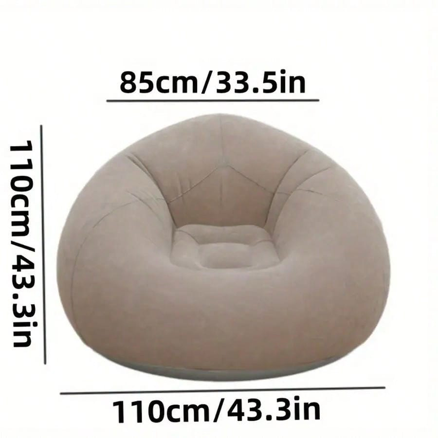 Sofá inflable con bolsa de frijol, sillón inflable plegable, fácil de llevar, suave y cómodo, adecuado para exteriores/indoo, 1 ud.