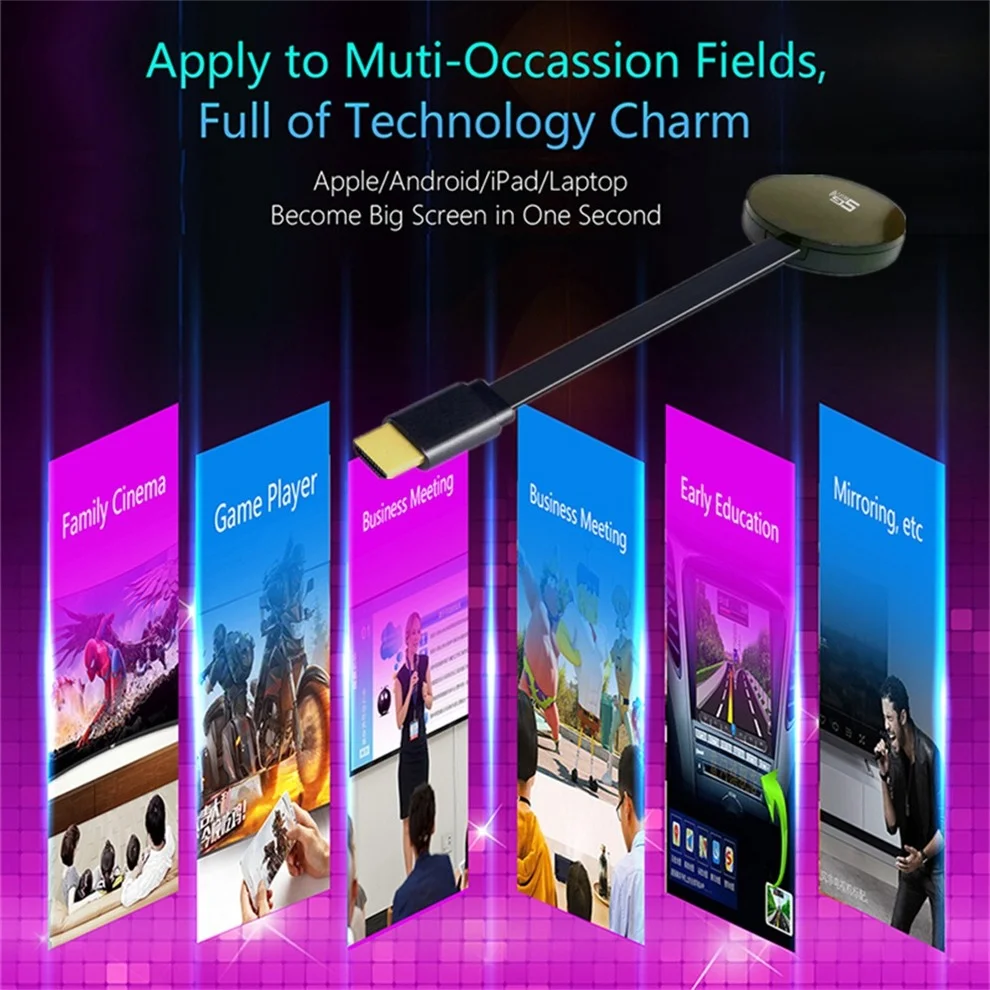 HDMI TV Stick 2.4/5G Dual-band Anycast Wireless WiFi Display Receiver TV Dongle Miracast Airplay HDMI for Android IOS TV Stick