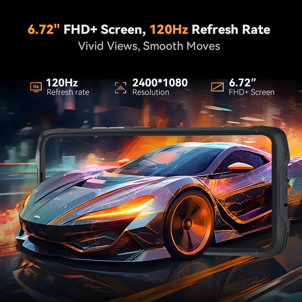 Cubot KingKong Power 3, robustes Smartphone Android 14, 123-dB-Lautsprecher, Helio G99, 120 Hz 6,72-Zoll-Bildschirm, erweitert auf bis zu 24 GB RAM, 256 GB ROM, 10200 mAh Akku, 100 MP Kamera, 4G handy android