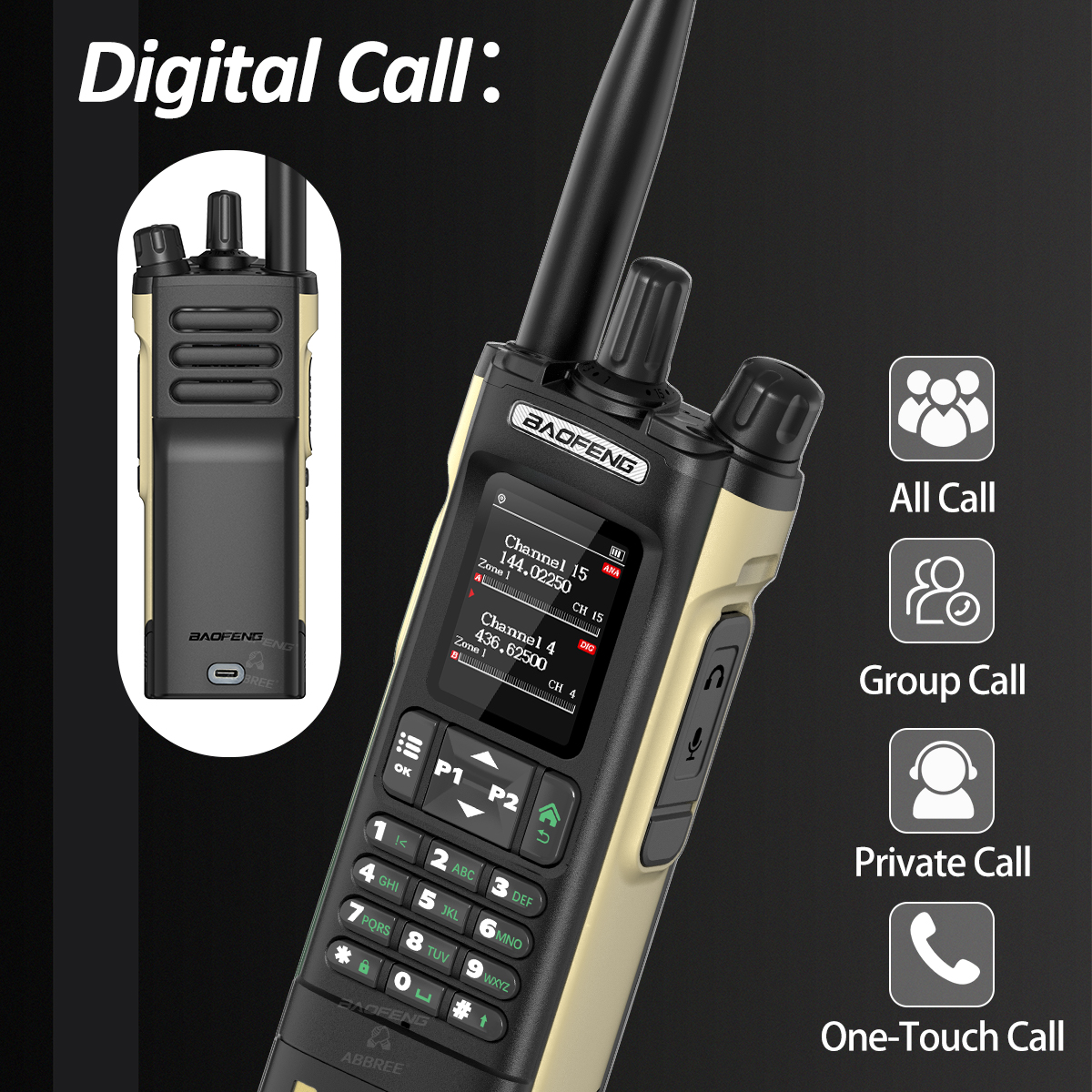 BAOFENG DMR DM-32 Digital Walkie Talkie GPS Dual Mode Analog TDMA Dual Time Slot Air Band APRS Digital Call For UV-32 Ham Radio