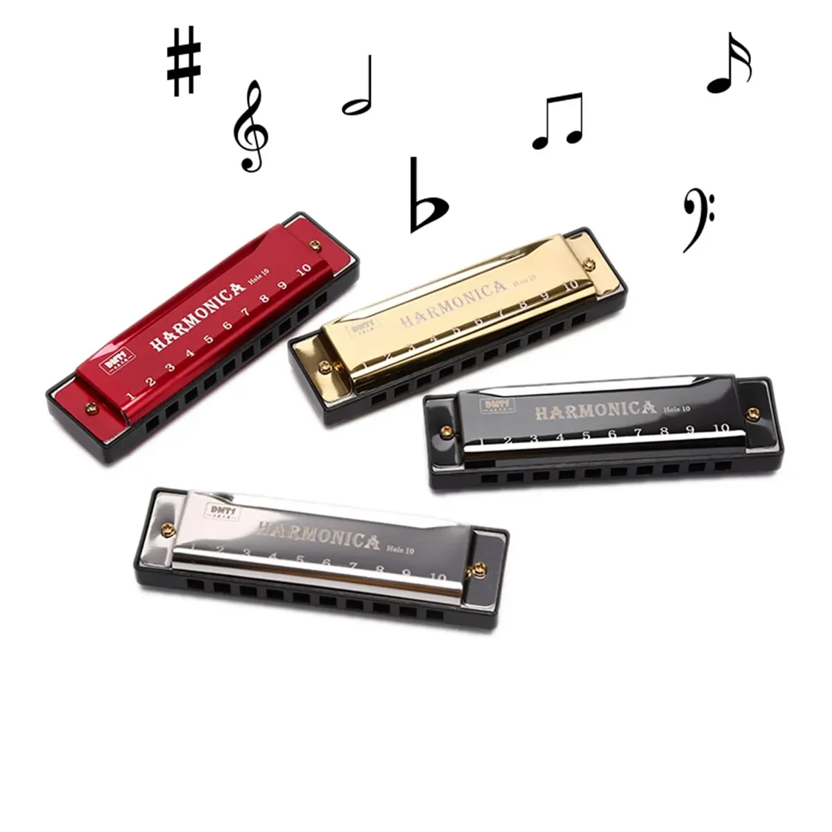 Mondharmonica Sleutel van C 10-gaats diatonische mondharmonica C met koffer voor beginnende studenten Kindercadeau met koffer