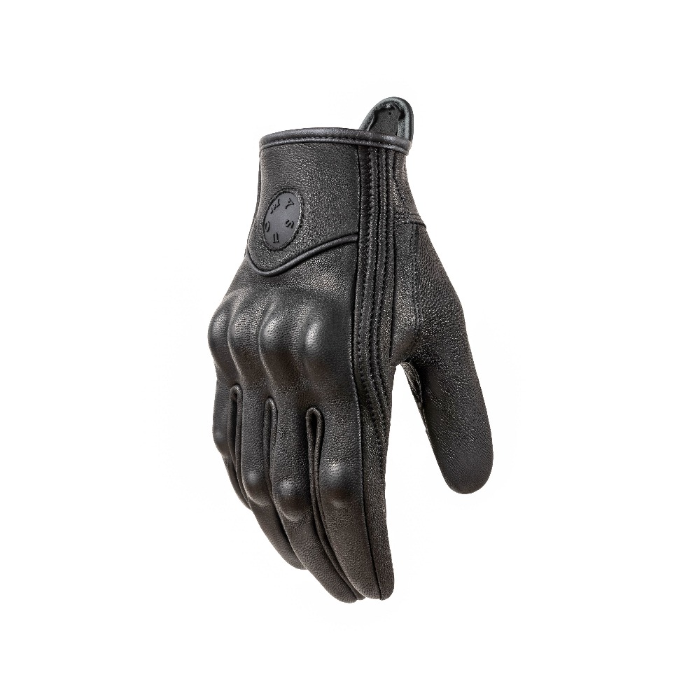 Universal Motorcycle Gloves Genuine Sheepskin Leather Touchscreen Vintage Crash-Resistant Breathable for Summer Riding Men Women