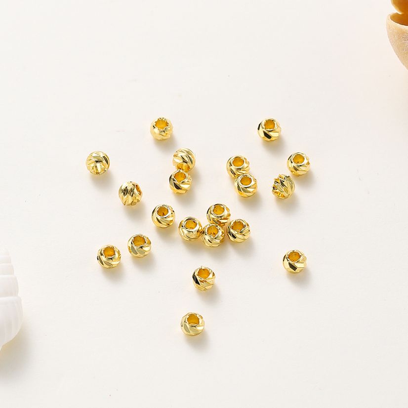 20 ピース/ロット 18 18K ゴールドメッキストライプカットフラワービーズイヤリングネックレスルーススペーサービーズバルク DIY ジュエリー卸売所見