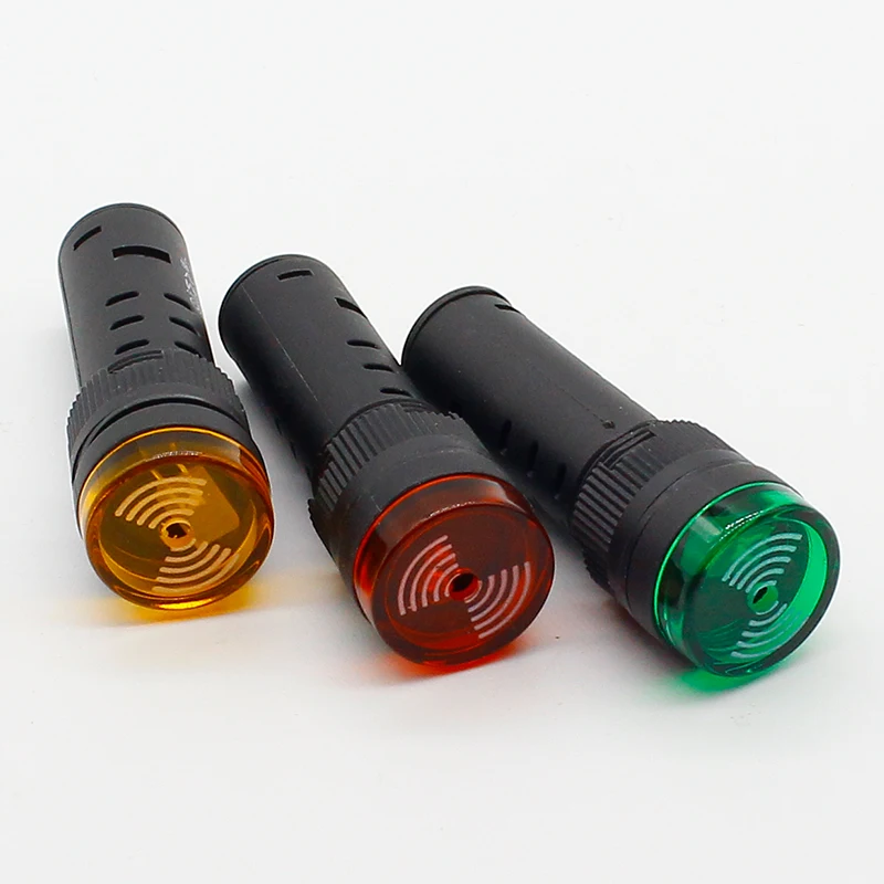 แผงเมาท์ 16 มม. ไฟ LED Buzzer 12V 24V 220V LED Buzzer