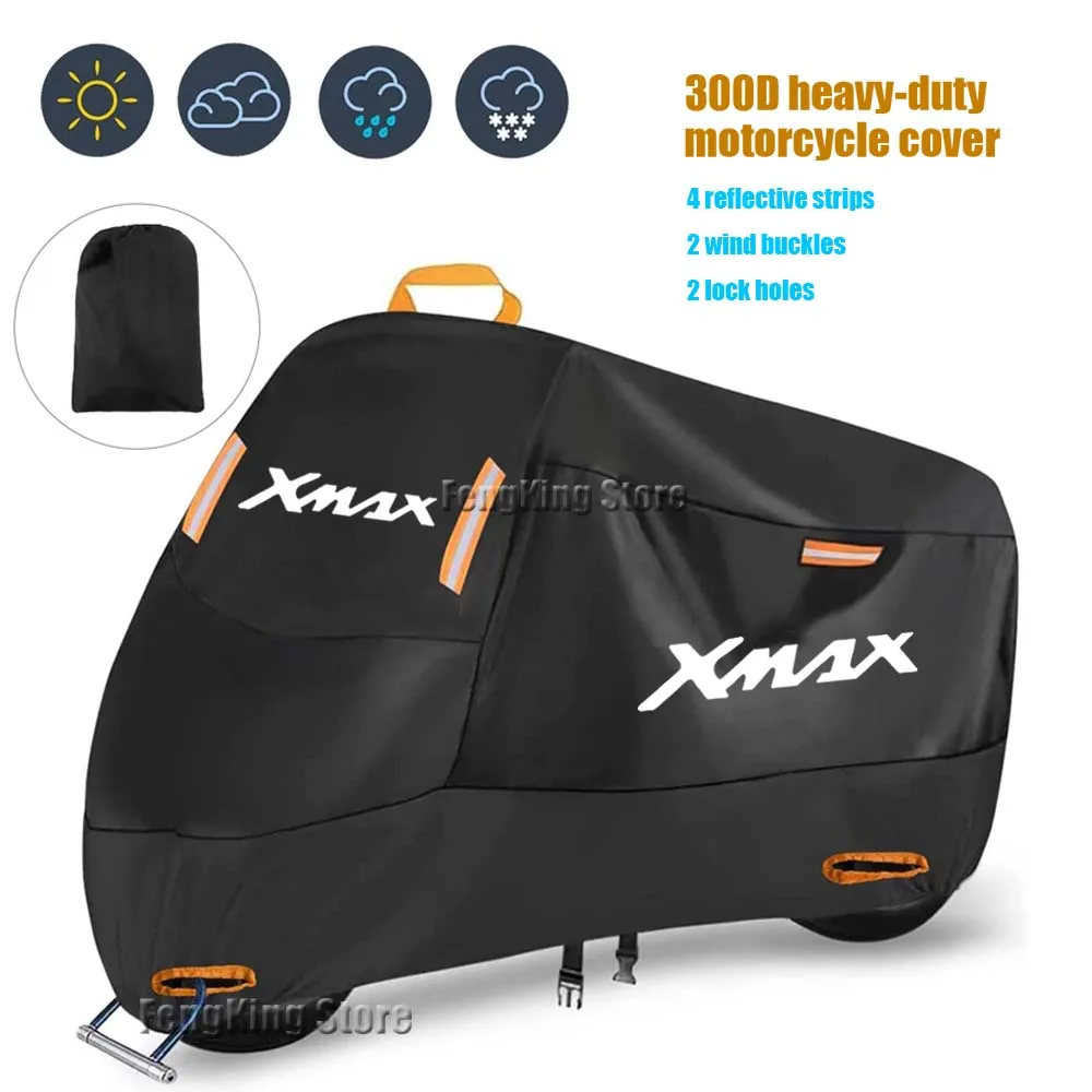 Para YAMAHA XMAX X-MAX 125 250 300 400 cubierta de motocicleta impermeable al aire libre Scooter Protector UV cubierta de lluvia
