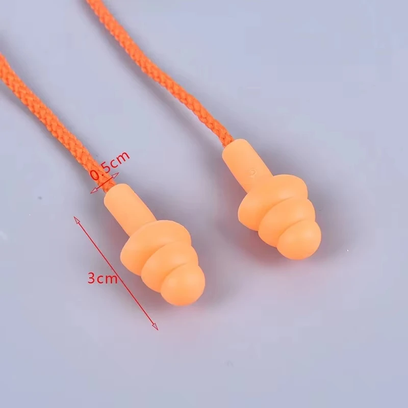 Tappi per le orecchie in silicone da 1 pezzo Tappi per le orecchie per il sonno Riduzione del rumore Tappi per le orecchie da nuoto con corda per immersioni subacquee Tappi per le orecchie
