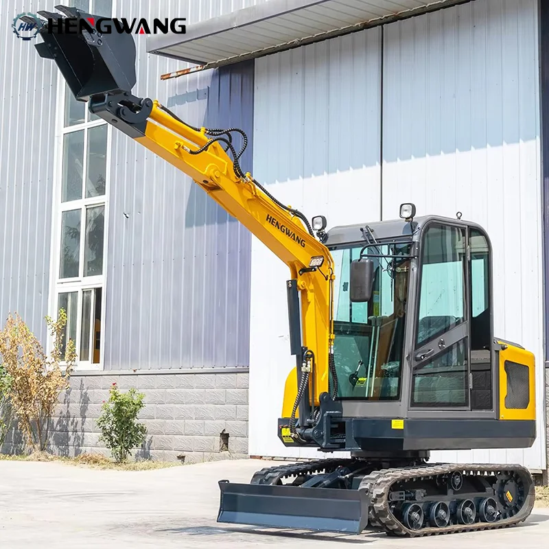HW-25 Bagger Mini Digger 2 Ton Excavator 2.5Ton With Cab Diesel Engine Farm Tractor Agricultural Machinery Garden Tools Custom