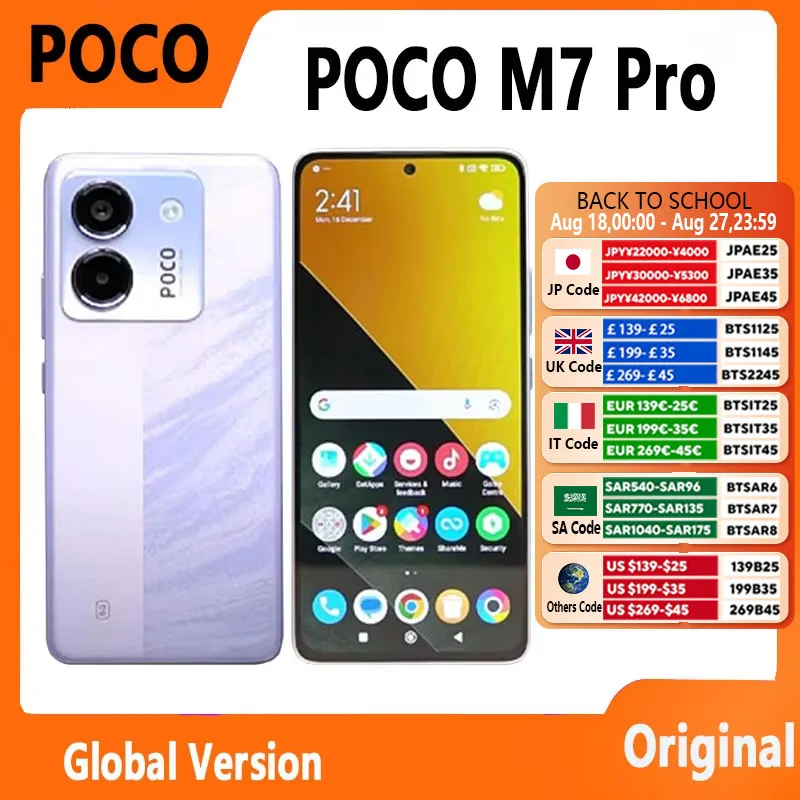 【Marchio+】 Il più recente POCO M7 Pro 5G Versione globale Dimensity 7025-Ultra 120Hz FHD+ Display AMOLED per la cura degli occhi Batteria 5110mAh NFC