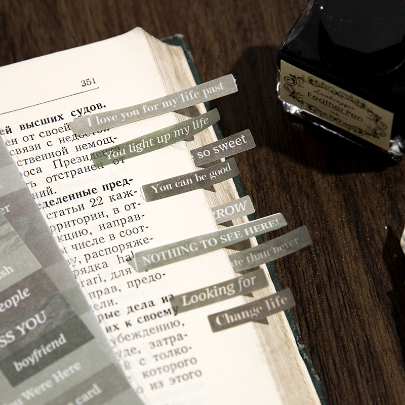 Yoofun 3 ピース/パックヴィンテージ恋人手紙ステッカーレトロ抜粋レターラベルブックマークジャーナルスクラップブッキング DIY 文具