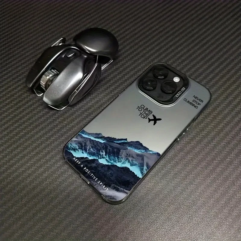 Funda de teléfono Mountain Peak Aircraft para IPhone 16 14 15 11 12 13 Pro Max 16E 7 8 Plus SE 2 XR X XSMAX cubierta IMD de atardecer a prueba de golpes