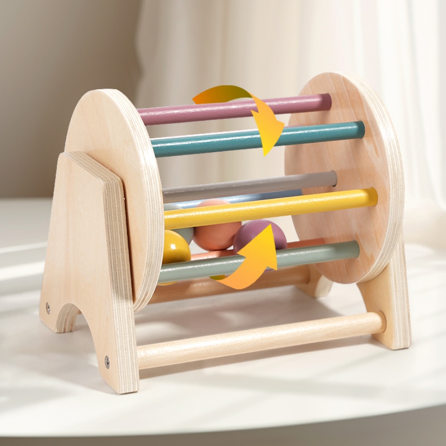 Montessori Baby Houten Speelgoed Munt Bal Drukke Trommel Baby Leermiddel Geschenken Kleur Vorm Cognitie Match Educatief Zintuiglijk Speelgoed