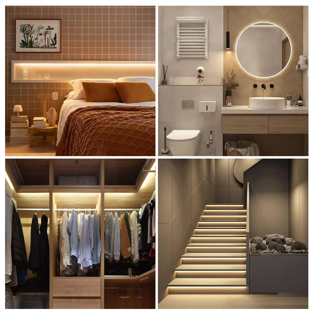 Tira de luces LED COB PCB de 3mm, 5mm, 8mm, 5V, 12V, 24V, 320LEDs/m, cinta LED COB Flexible RA90 de alta densidad, iluminación lineal regulable