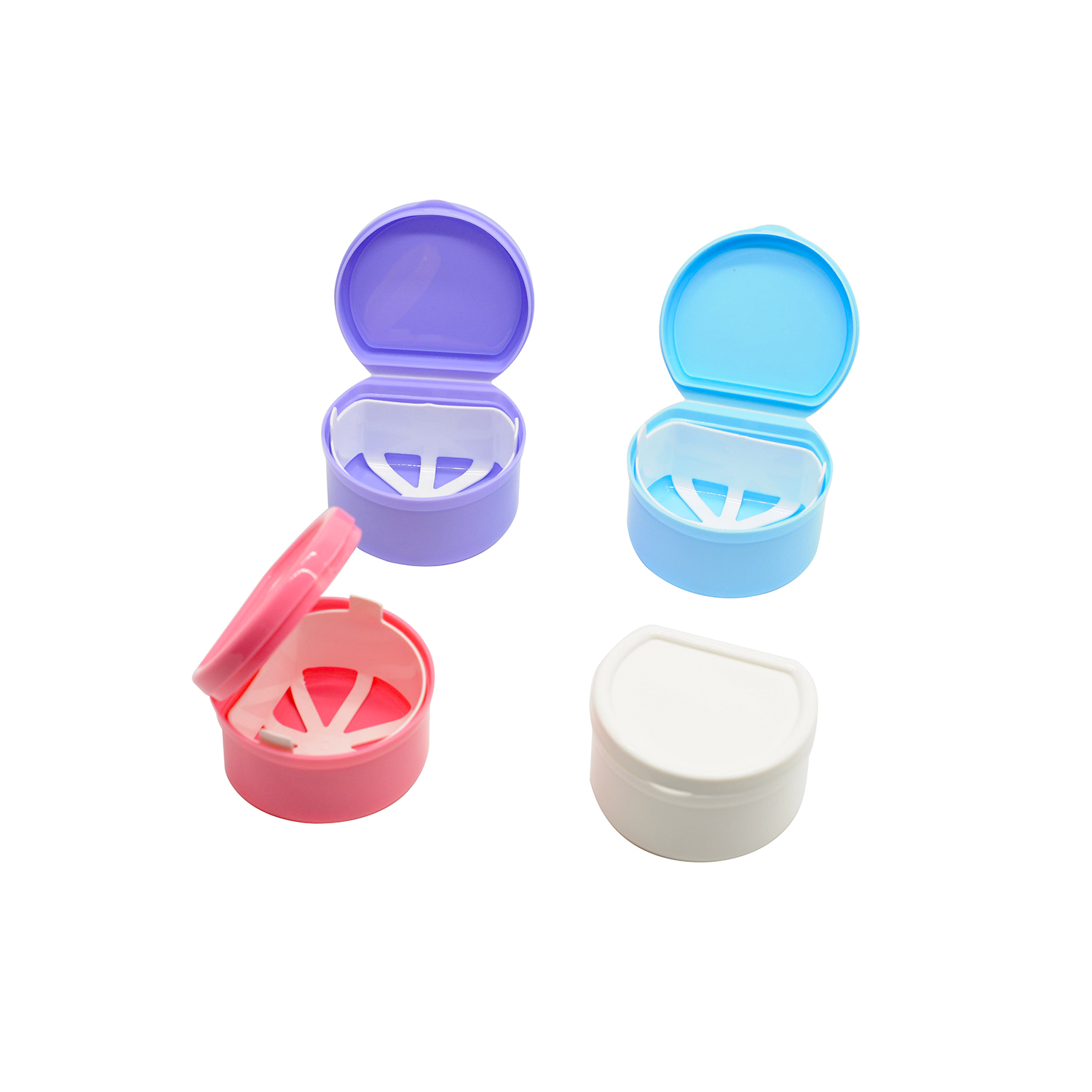 1PCS 치과 치아 보관 주최자 흡입 그물 위생 브러시 홀더 PP 소재 치과 용품이있는 틀니 청소 상자