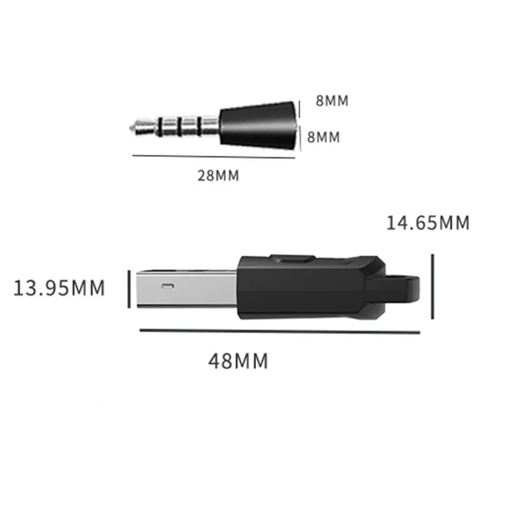 Bluetooth Audio nadajnik słuchawki bezprzewodowe Adapter z odbiornikiem dla konsoli do gier PS5/PS4 słuchawki do komputera PC 2 w 1 USB Bluetooth 5.0