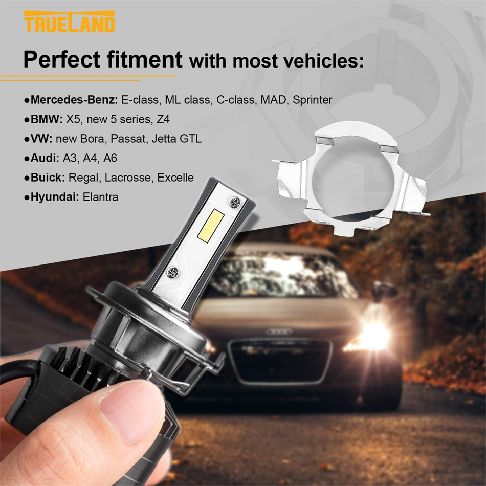 2Pcs H7 LED Headlight Bulb Base Holder Adapter Socket Retainer Qashqai Carnival Headlamp deck for BMW/Audi/Bens/VW/Buick/Nissan