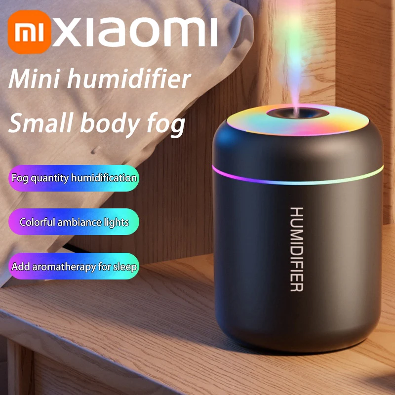 Xiaomi-Mini humidificador de aire para coche, difusor de Aroma eléctrico USB, purificador de aceites esenciales, generador de niebla de aromaterapia, luces en el coche y el hogar