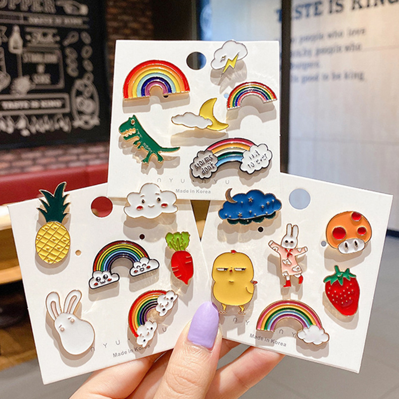 10-100 pçs emblemas de esmalte pinos diversidade aleatória broches ícones plantas animais frutas pinos na mochila roupas chapéu decoração acessórios