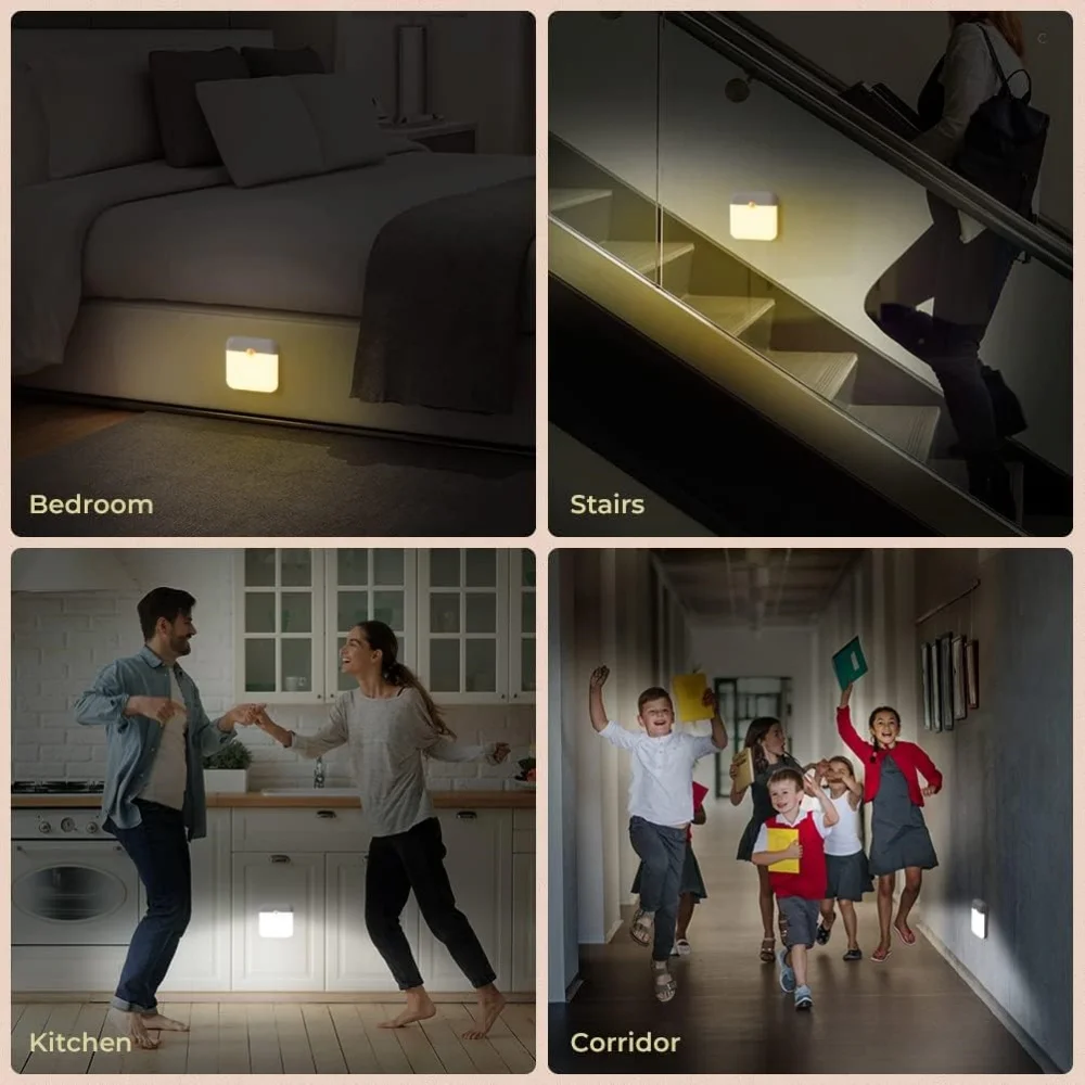 Lampka nocna z czujnikiem ruchu Akumulatorowa lampka LED do szafy Automatyczne włączanie i wyłączanie Lampka ścienna Automatyczne oświetlenie szafy Lampka nocna