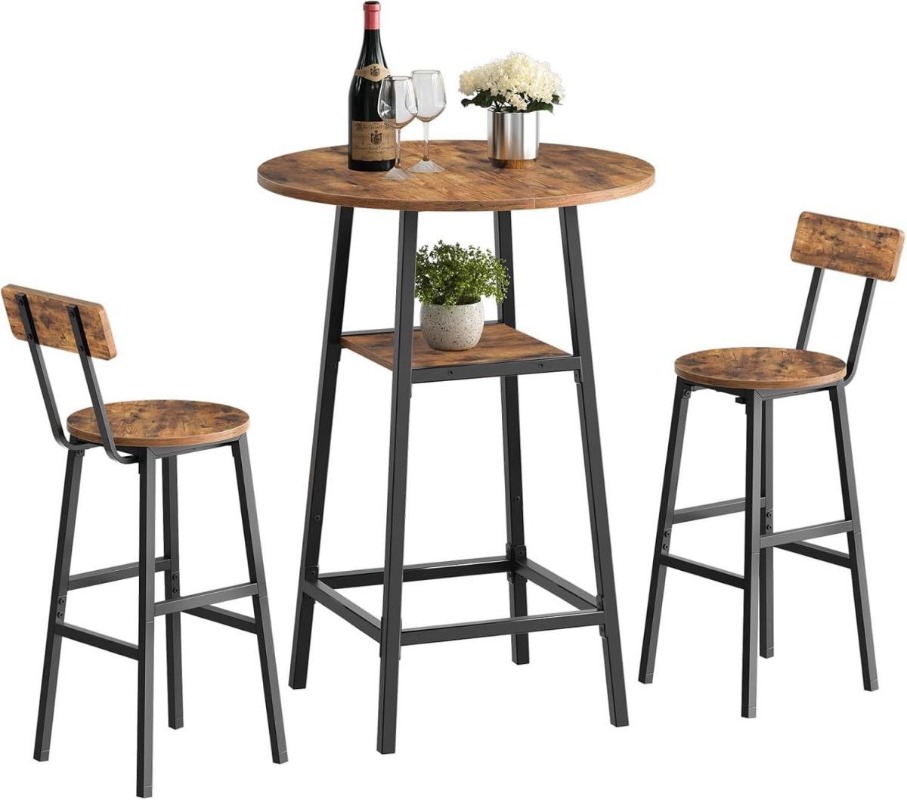 Mesa de centro redonda de estilo industrial de hierro, muebles de mesa de comedor de bar de alta gama para el hogar, modernos y sencillos, de lujo