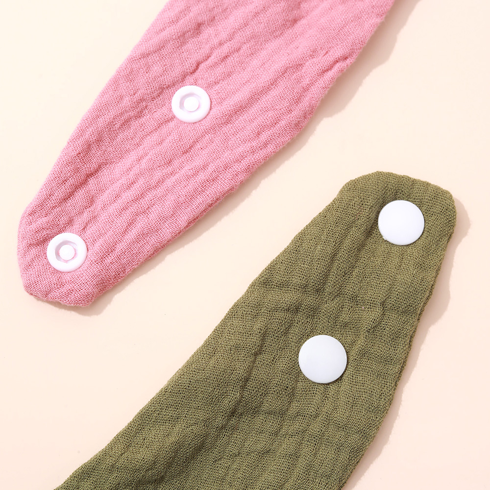 3 pçs babadores de alimentação do bebê babadores saliva toalha triângulo cor sólida cachecol bandana babador de algodão macio botão snap ajustável pano de arroto