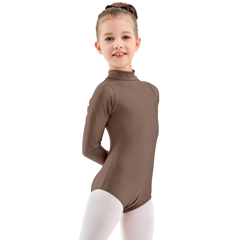 AOYLISEY enfants justaucorps de Ballet de base à manches longues col roulé filles gymnastique Spandex enfant en bas âge bébé barboteuse Costumes de danse