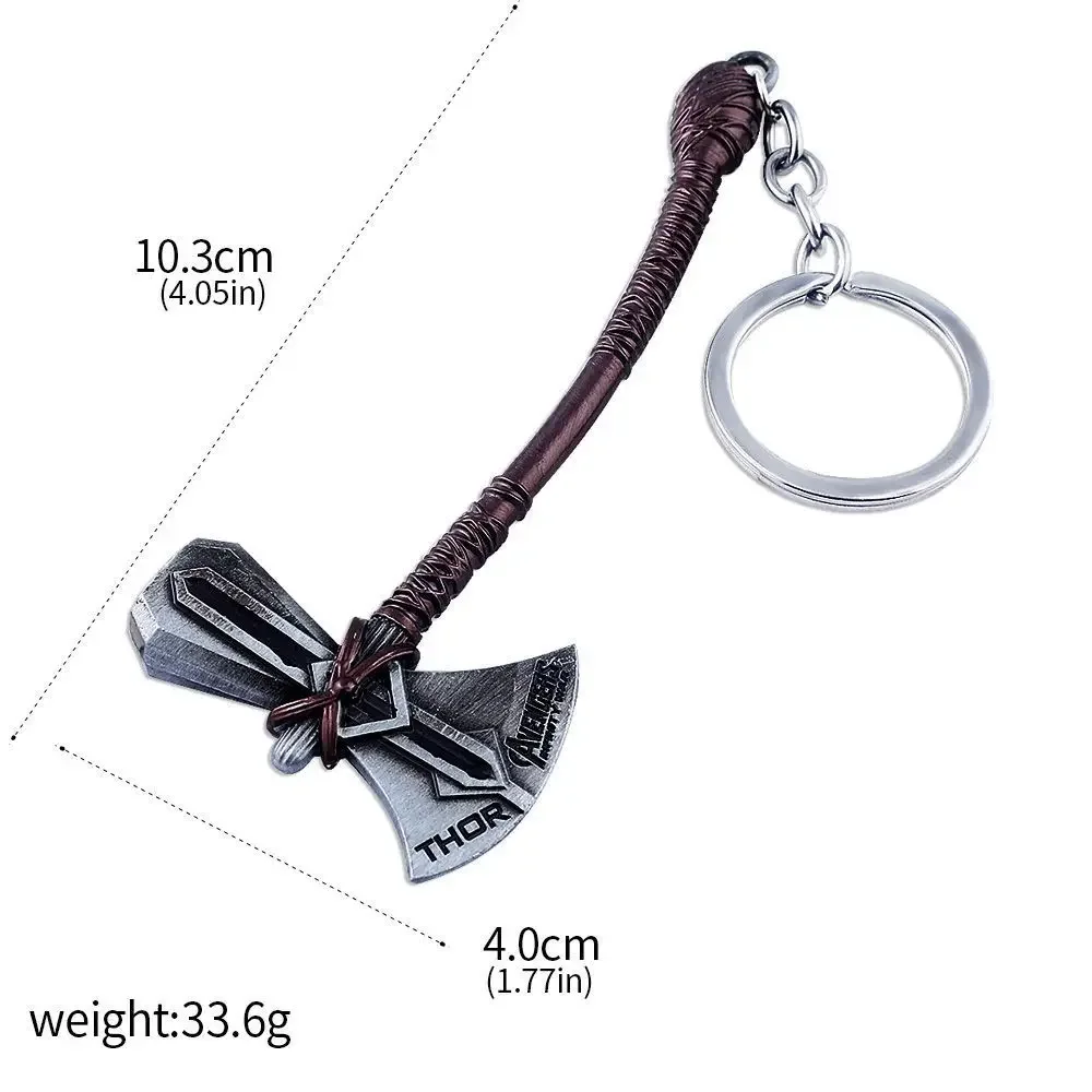 Thor ค้อนพวงกุญแจโลหะภาพยนตร์ Key แหวนคอสเพลย์ Prop Key สําหรับแฟนๆกระเป๋าเครื่องประดับจี้รถของขวัญ