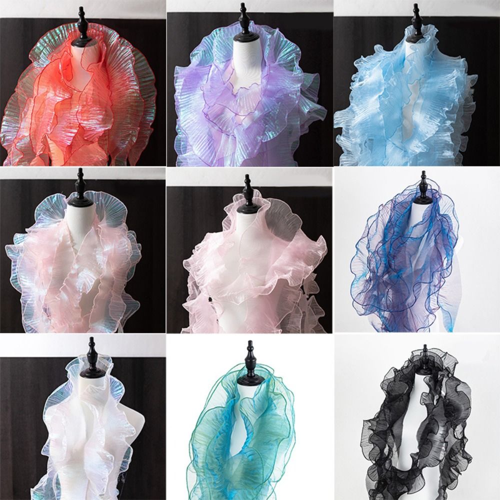 マーメイドカラーのプリーツレースリボン生地,衣類の供給,フリル,手工芸品,幅12cm,1ヤード,新品