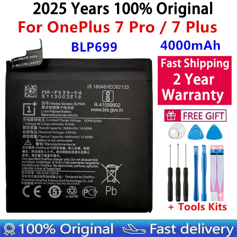 100% 오리지널 휴대폰 교체 배터리, OnePlus Nord N100 N10 1 2 3 3 3T 5 5 5T 6 6T 7 7T 8 8T 9 9R X Pro Plus 배터리