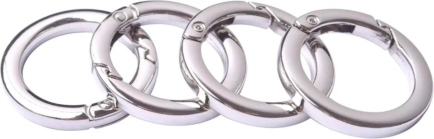 2-10Pcs/lot Spring Gate O Ring Openable Keyring Key Leather Bag Handbag Belt Strap Pendant Buckle Snap Clasp Clip Trigger Hook