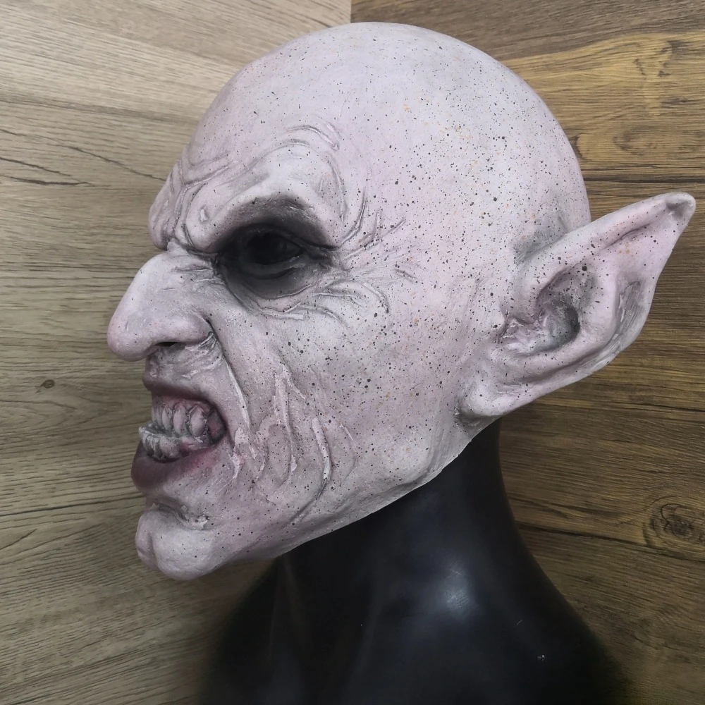 Nosferatu Grey Vampire Latex Scary Halloween Mask Terror Ghost Devil Mask Dance Party Scary Biochemical Alien Zombie Caps Mask