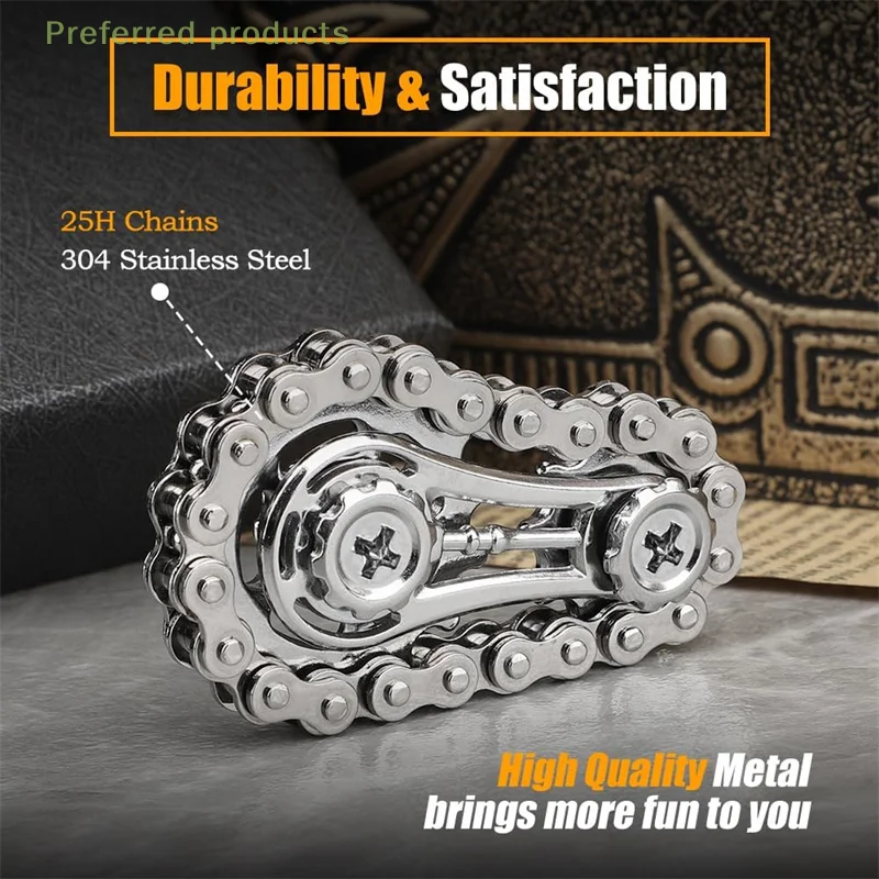 Corrente dente volante mecânico fidget spinner antiestresse ansiedade metal correntes de bicicleta girador edc brinquedos para crianças adulto brinquedo de mão