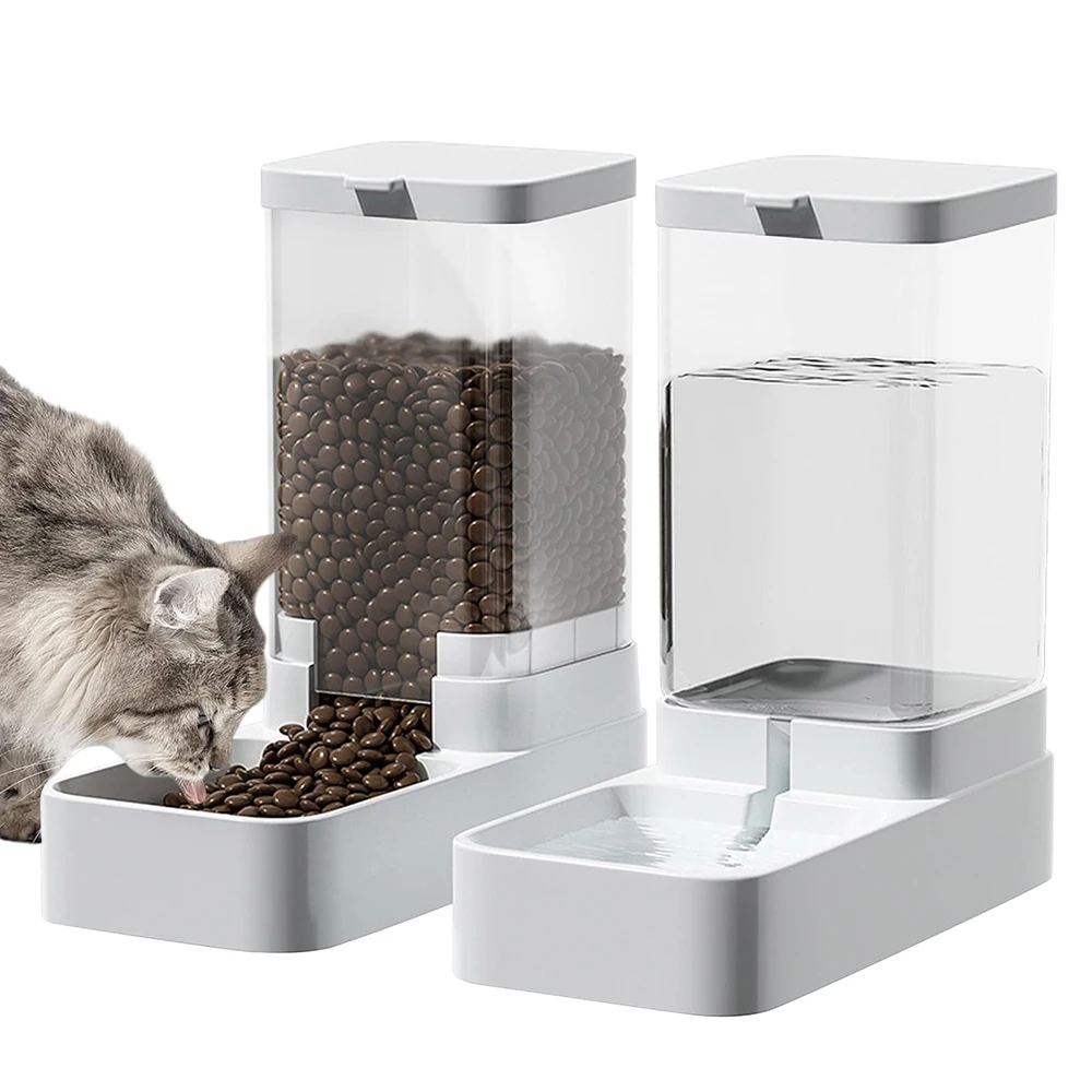 Comedero para perros, dispensador de agua para gatos, alimentador automático para gatos y dispensador de agua para gatos, alimentador de gravedad para gatos, contenedor dispensador de almacenamiento de alimentos