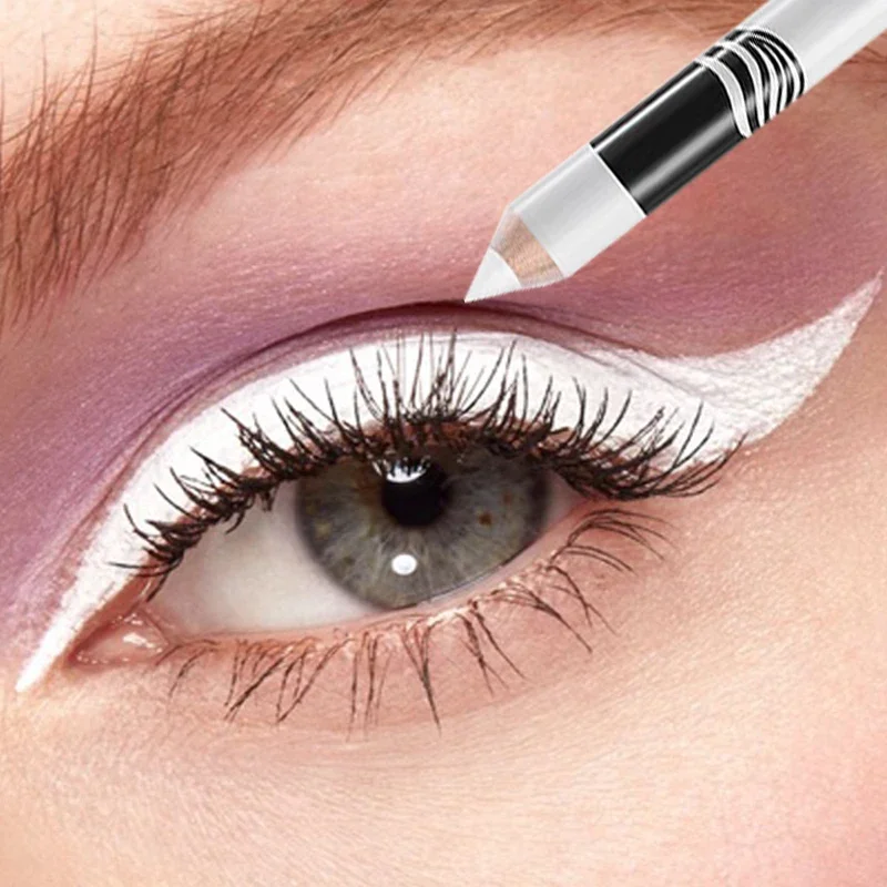 1 unidad de delineador de ojos blanco nuevo, maquillaje duradero, suave, fácil de usar, abrillantador de ojos, resistente al agua, delineador de ojos a la moda, lápices, herramientas de maquillaje de ojos