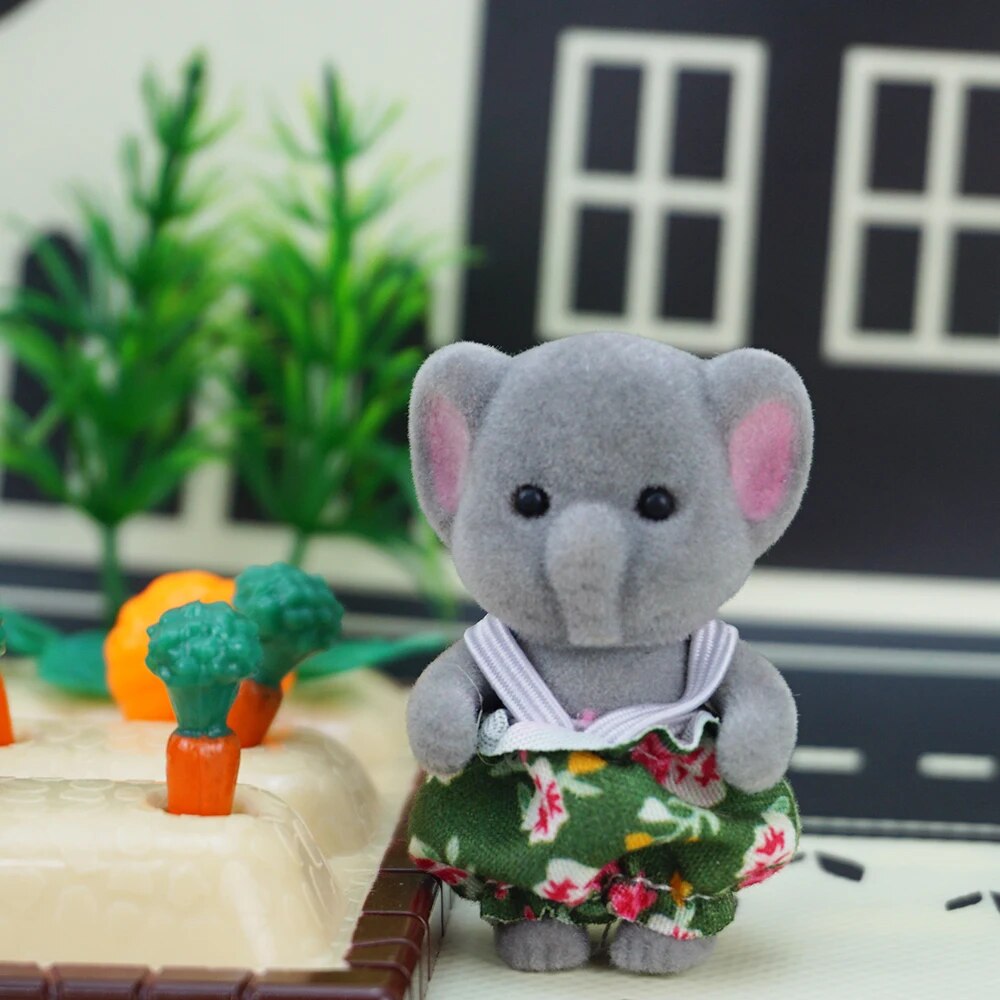 シミュレーション森林動物赤ちゃんのおもちゃウサギの家族人形ドールハウスフィギュアグッズおもちゃ 4.5 センチメートル 1:12 2 個家具セットギフト